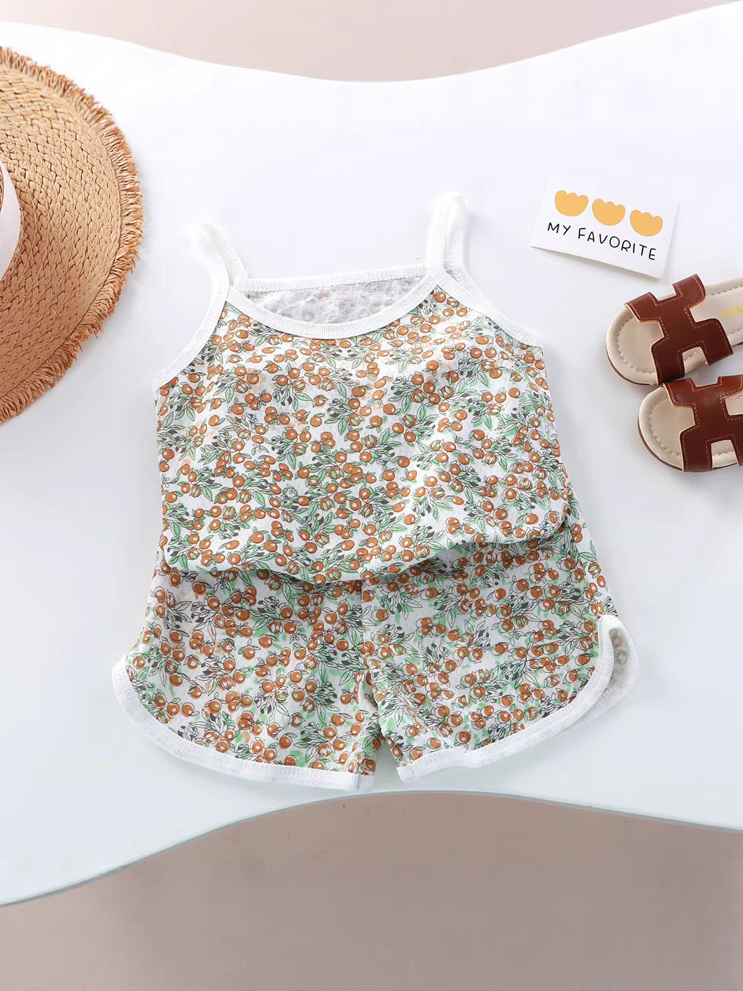 Girls Cotton Vest Shorts Set Summer Home Outfit – Summer Kids Fashion Nepal | Tudoholic