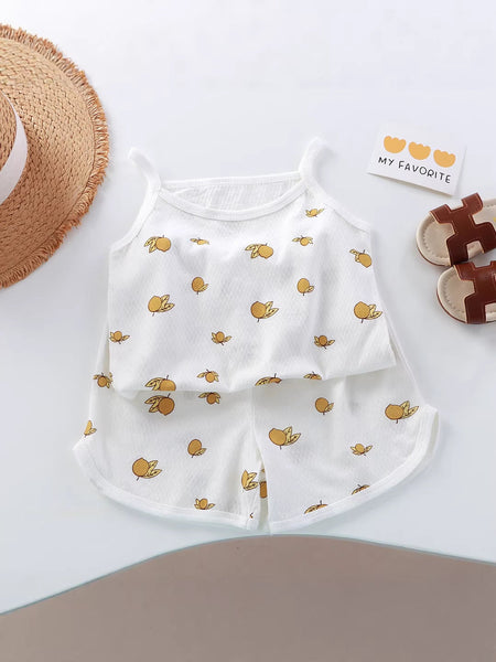 Girls Cotton Vest Shorts Set Summer Home Outfit – Summer Kids Fashion Nepal | Tudoholic