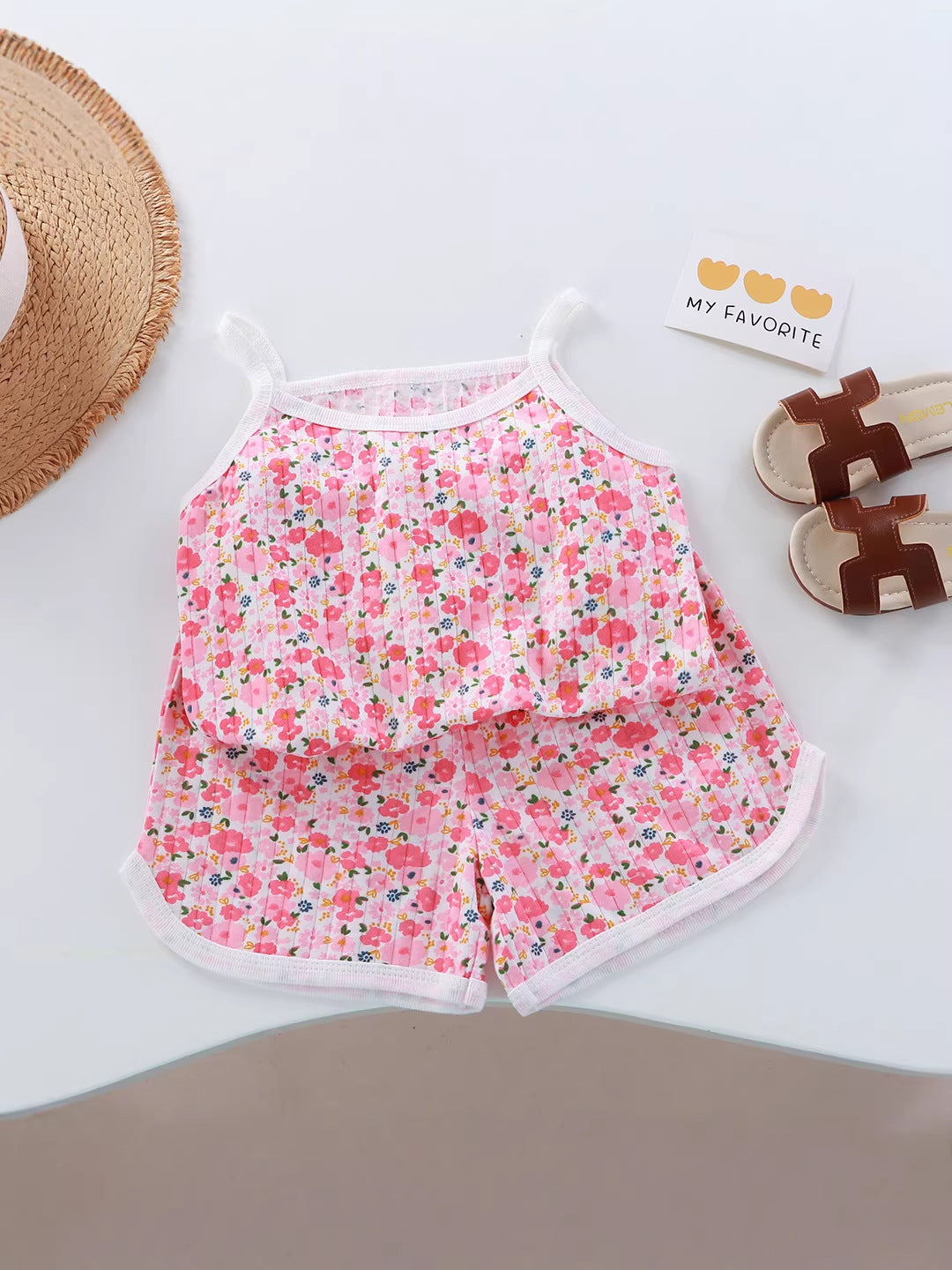 Girls Cotton Vest Shorts Set Summer Home Outfit – Summer Kids Fashion Nepal | Tudoholic
