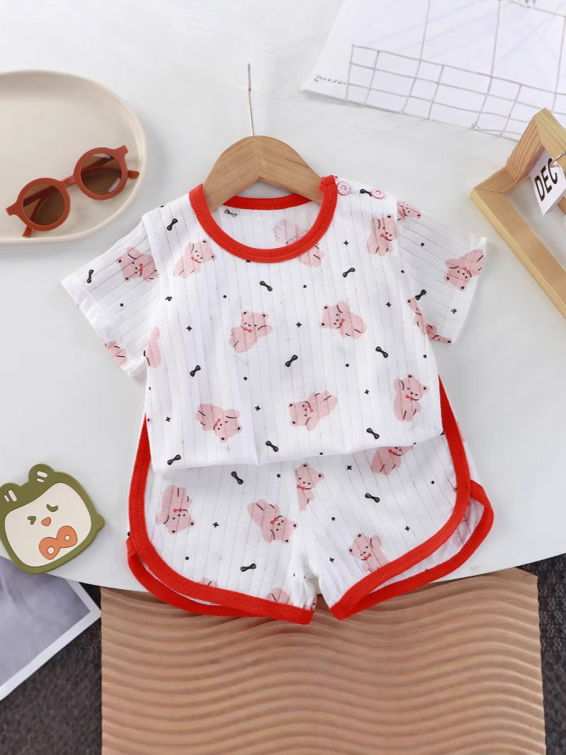 Kids Cotton T-Shirt Set Summer Korean Style Outfit – Summer Kids Fashion Nepal | Tudoholic