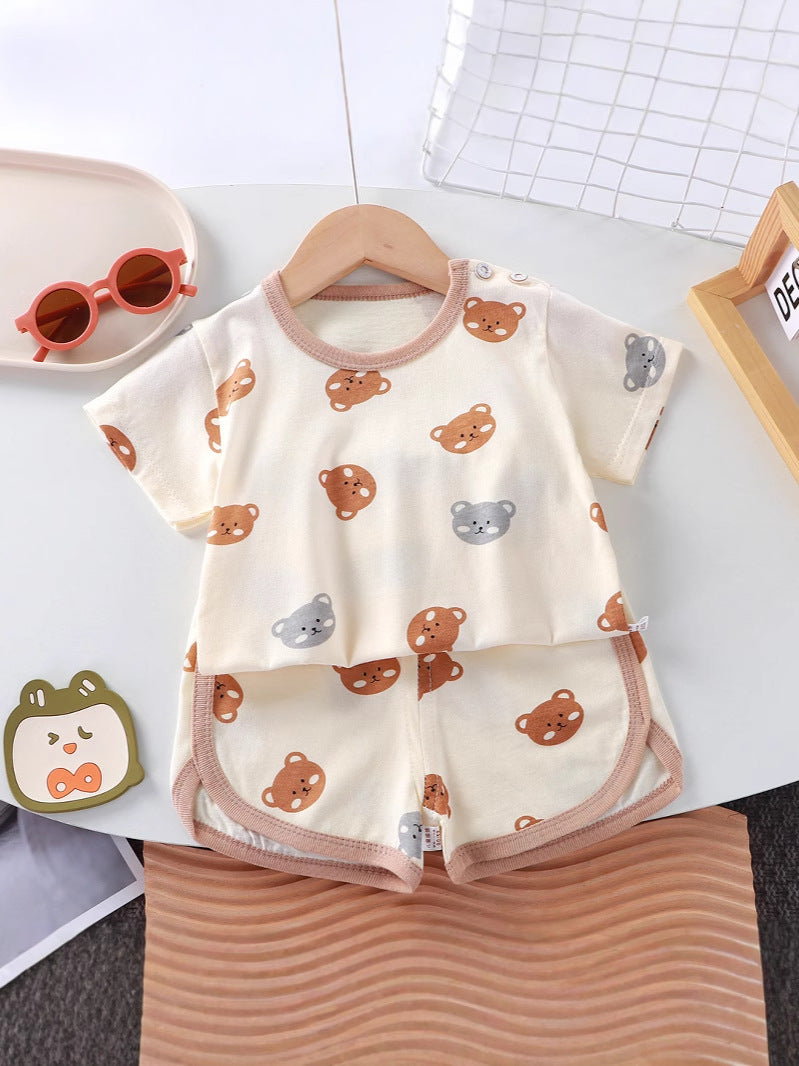 Kids Cotton T-Shirt Set Summer Korean Style Outfit – Summer Kids Fashion Nepal | Tudoholic
