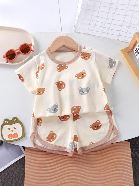 Kids Cotton T-Shirt Set Summer Korean Style Outfit – Summer Kids Fashion Nepal | Tudoholic