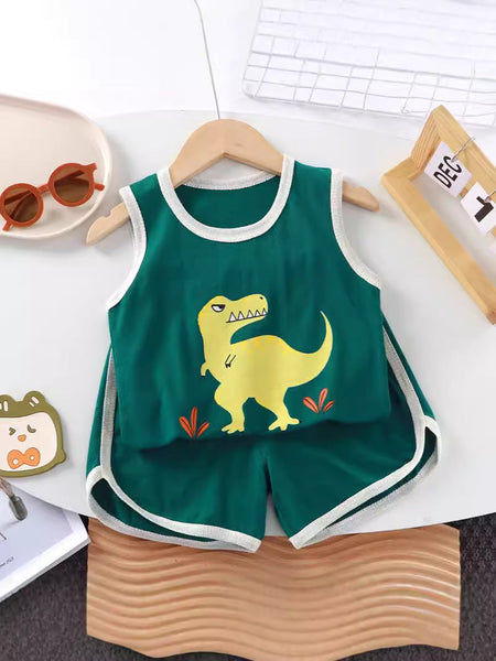 Kids Cotton Vest Set Sleeveless Summer Outfit – Summer Kids Fashion Nepal | Tudoholic