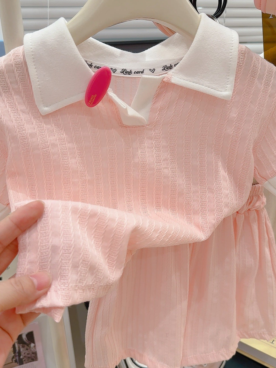 Girls Polo Collar Knitted Jacquard Summer Set – Summer Kids Fashion Nepal | Tudoholic