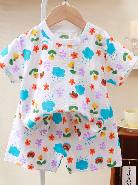 Kids Cloud Cotton Shorts Set Summer Home Outfit – Summer Kids Fashion Nepal | Tudoholic