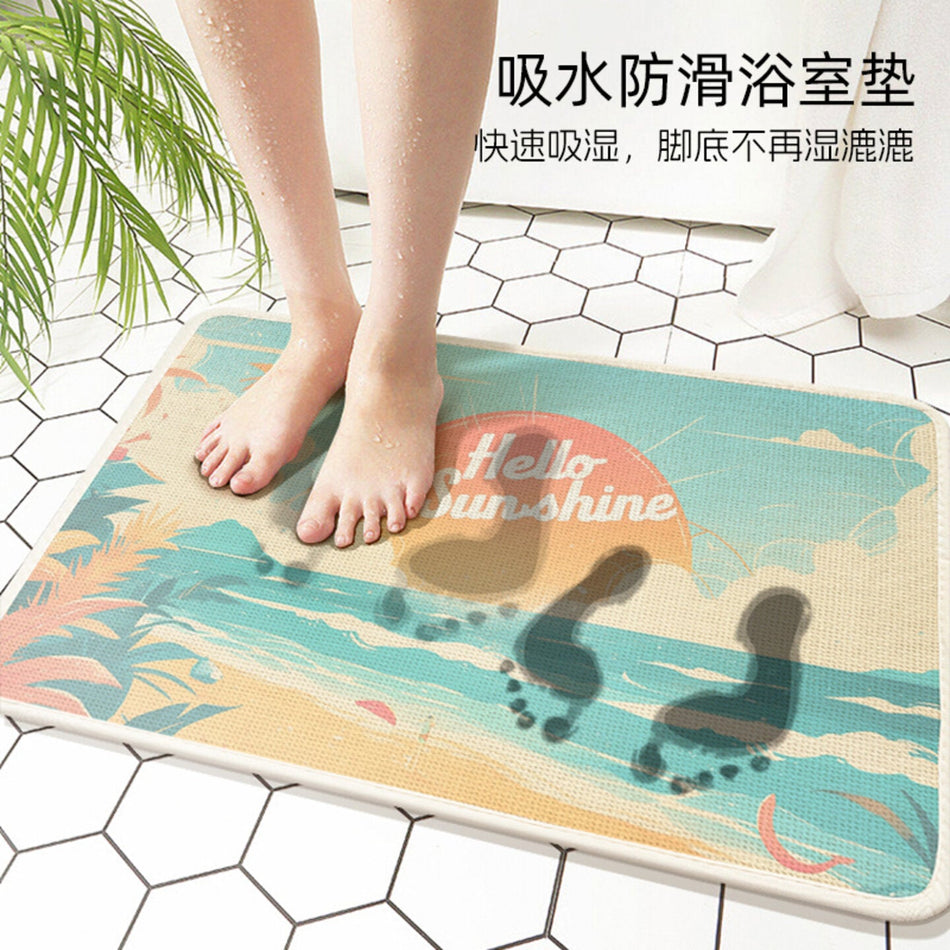 "Playful Boutique" Series: Fun Cartoon Imitation Linen Mat