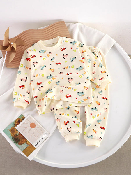 Kids Cotton Underwear Set Autumn Pajamas Home Wear – Spring Autumn Kids Fashion Nepal | Tudoholic