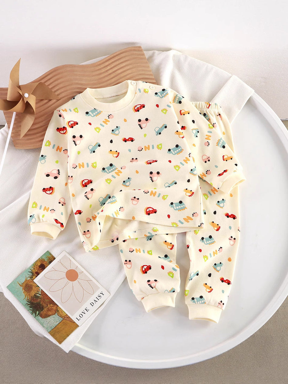 Kids Cotton Underwear Set Autumn Pajamas Home Wear – Spring Autumn Kids Fashion Nepal | Tudoholic