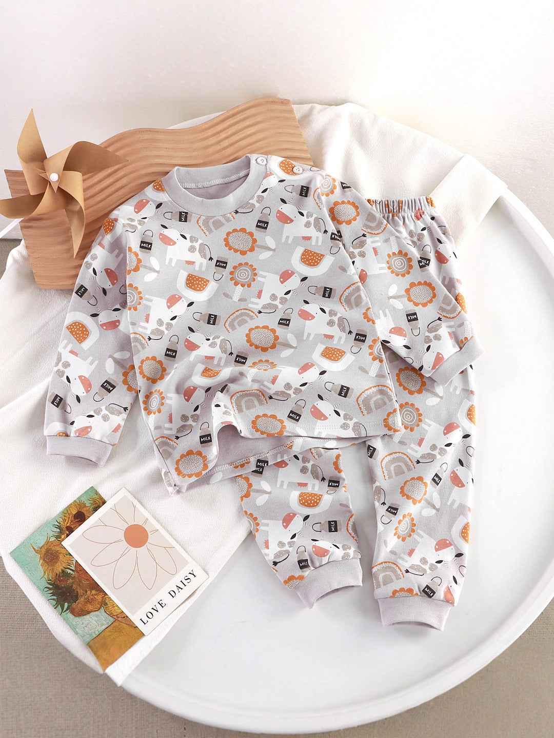 Kids Cotton Underwear Set Autumn Pajamas Home Wear – Spring Autumn Kids Fashion Nepal | Tudoholic