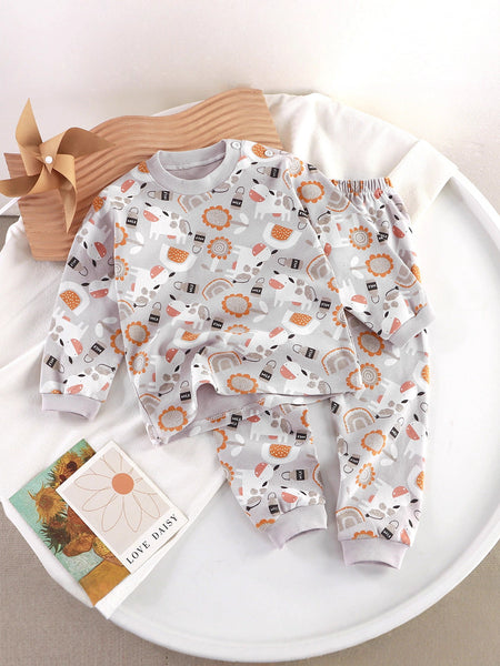 Kids Cotton Underwear Set Autumn Pajamas Home Wear – Spring Autumn Kids Fashion Nepal | Tudoholic