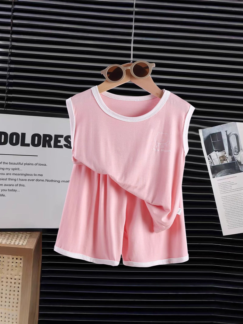 Kids Modal Vest Shorts Set Summer Fresh Outfit – Summer Kids Fashion Nepal | Tudoholic
