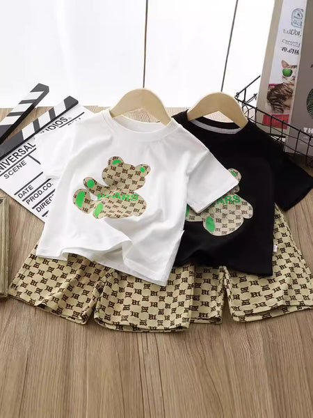 Kids Cotton Bear Set Summer Cartoon Shorts Outfit – Summer Kids Fashion Nepal | Tudoholic
