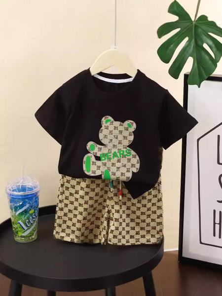 Kids Cotton Bear Set Summer Cartoon Shorts Outfit – Summer Kids Fashion Nepal | Tudoholic