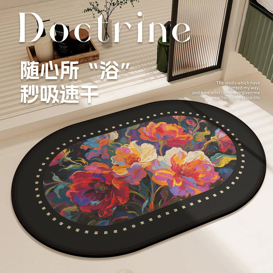"Artisan Oval" Series: Elite Soft Diatomite Floor Mat