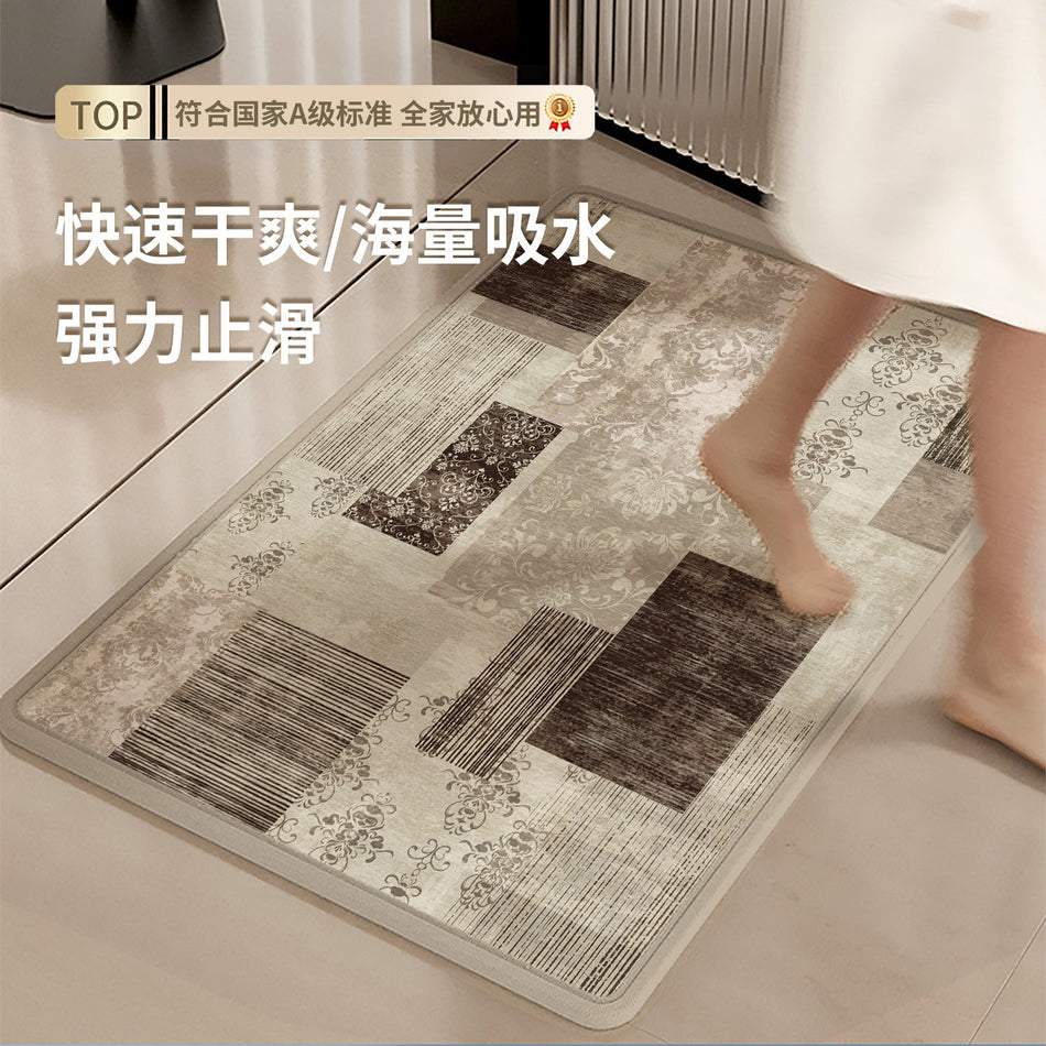 "Artisan Thick" Series: Simple Linen Diatomite Mat