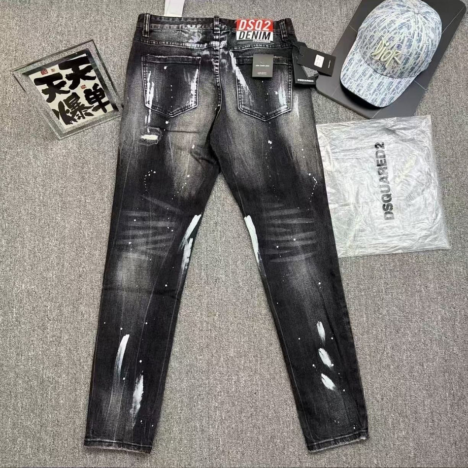Men’s Light Luxury Ripped High Street Jeans 2026