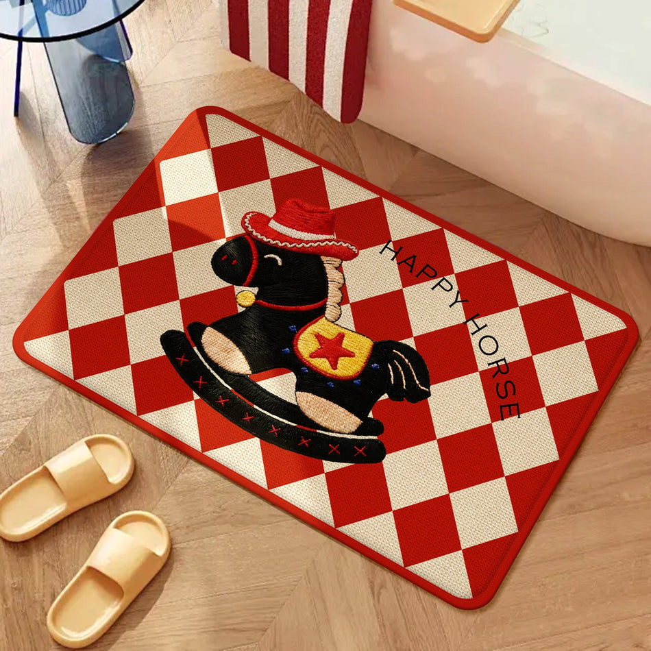 "Cute Luxe" Series: High-Grade Cartoon Imitation Linen Mat