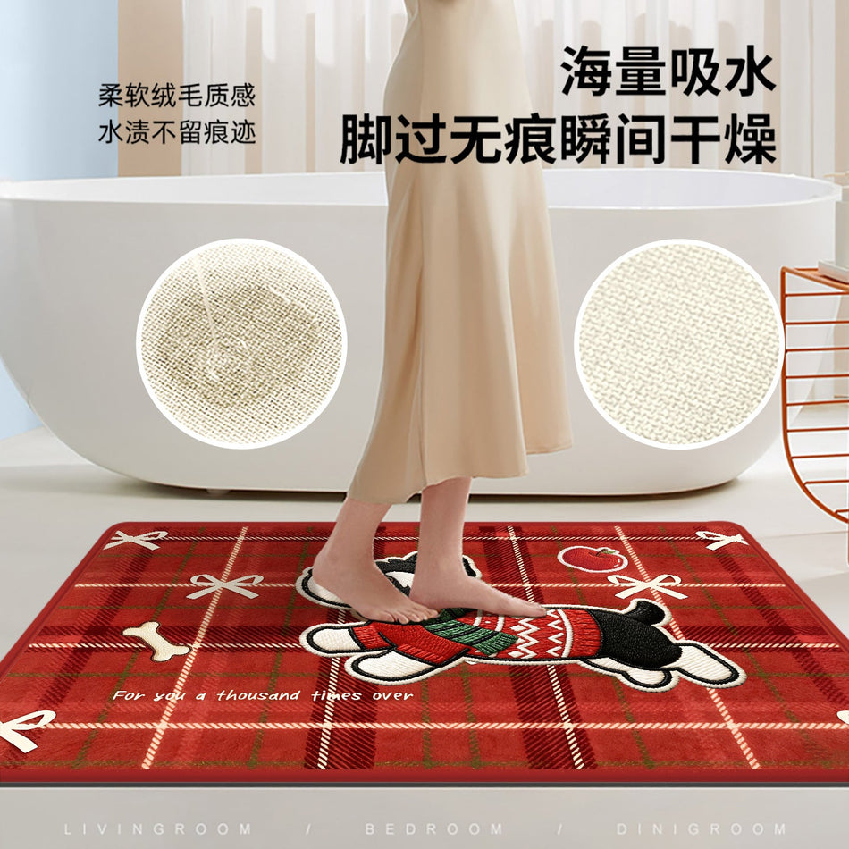 "Cute Luxe" Series: High-Grade Cartoon Imitation Linen Mat