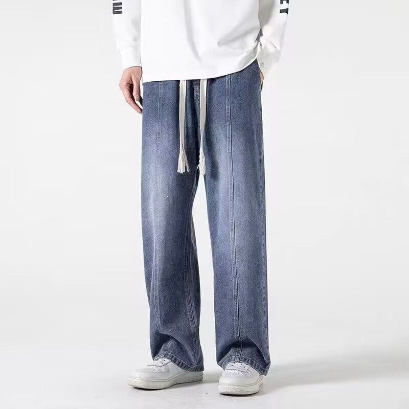 Men’s Elastic Waist Loose Summer Jeans