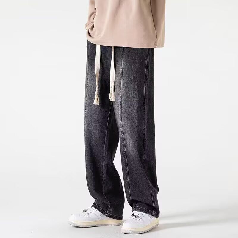 Men’s Elastic Waist Loose Summer Jeans