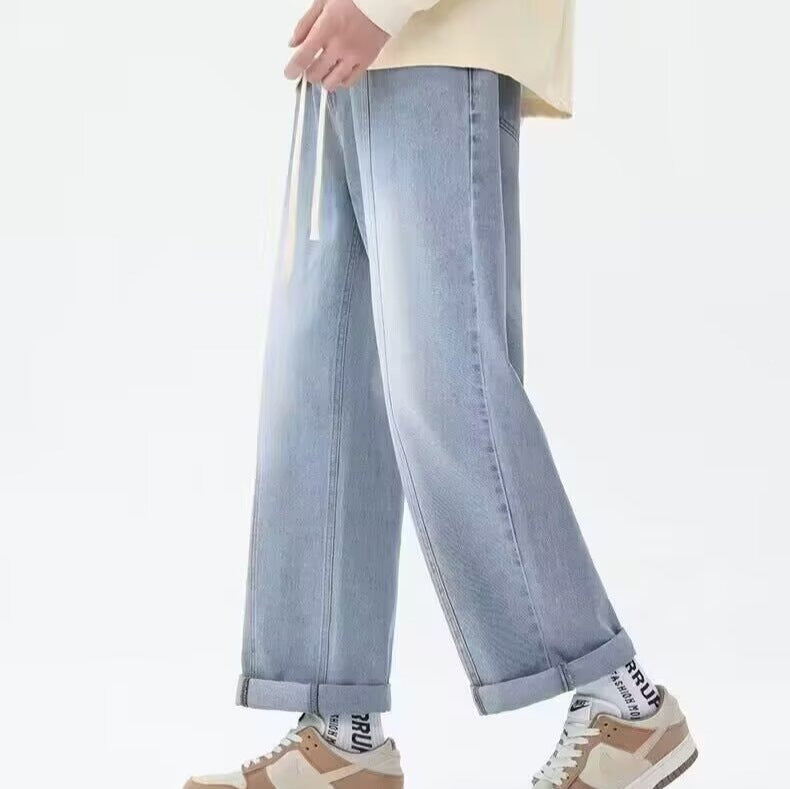 Men’s Yellow Mud Wide-Leg Casual Jeans
