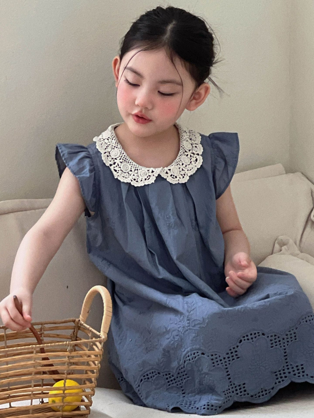Girls French Lace Butterfly Sleeve Princess Dress – Kids Fashion Nepal | Tudoholic
