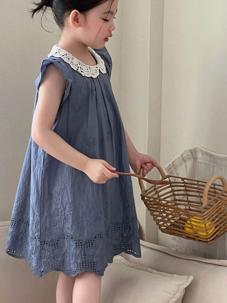 Girls French Lace Butterfly Sleeve Princess Dress – Kids Fashion Nepal | Tudoholic