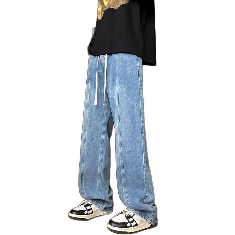 Men’s American Retro Wide-Leg Casual Jeans