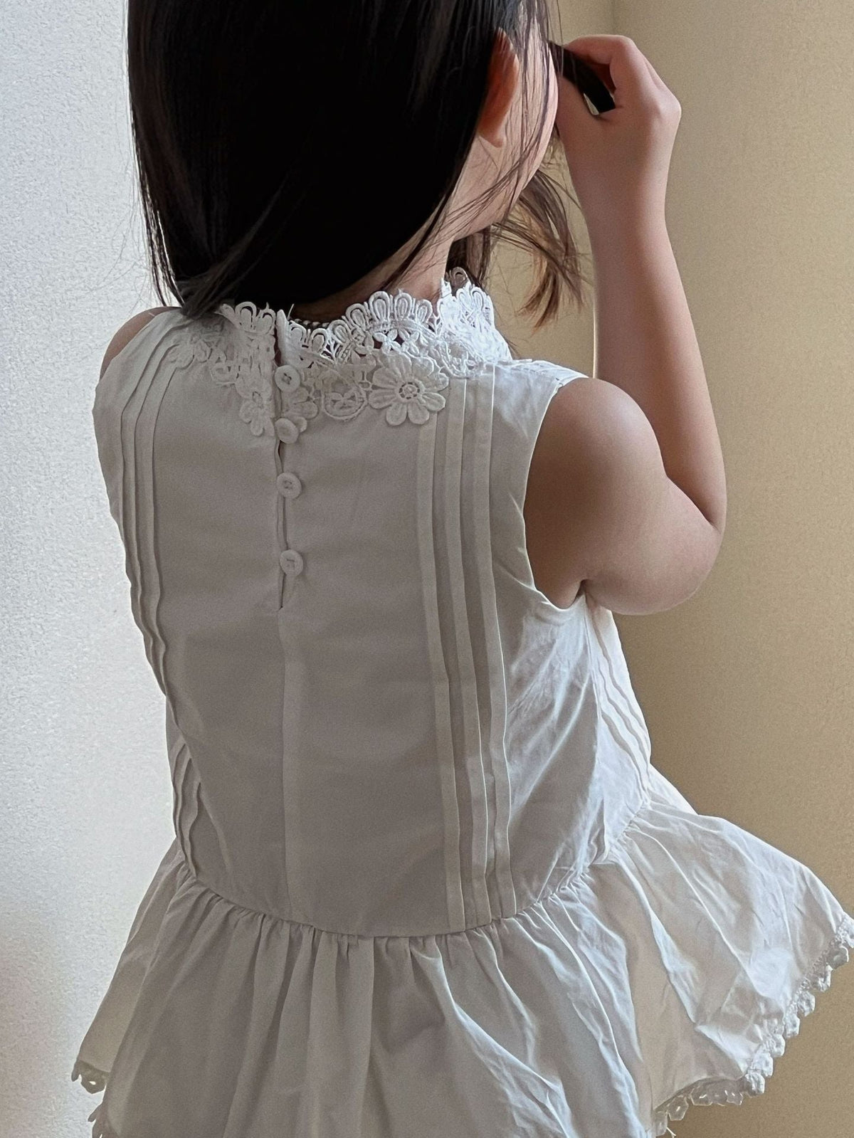 Girls Lace Stand Collar Set Wide Leg Pants Summer – Summer Kids Fashion Nepal | Tudoholic