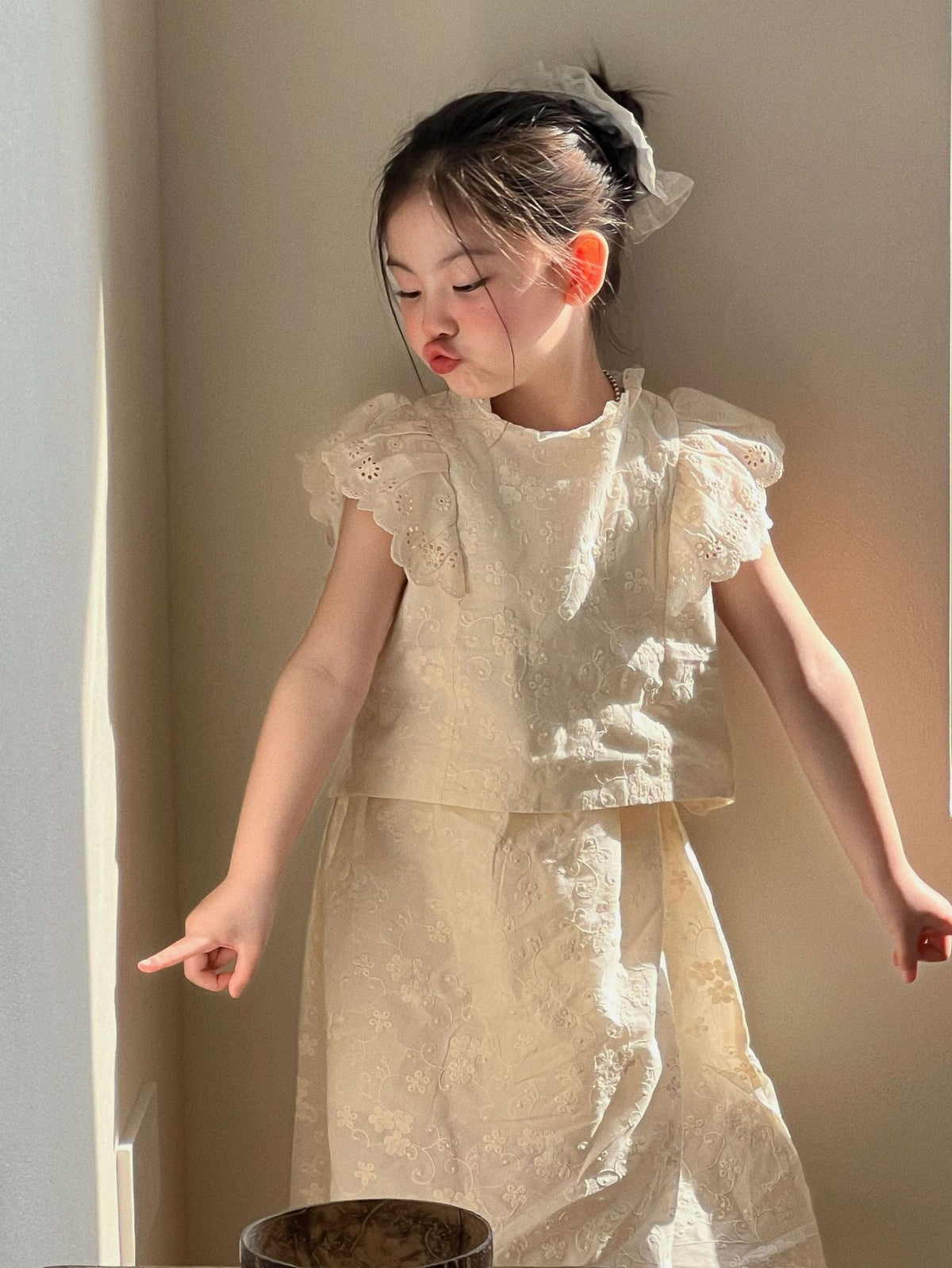 Girls Mori Style Flying Sleeve Skirt Set Summer – Summer Kids Fashion Nepal | Tudoholic