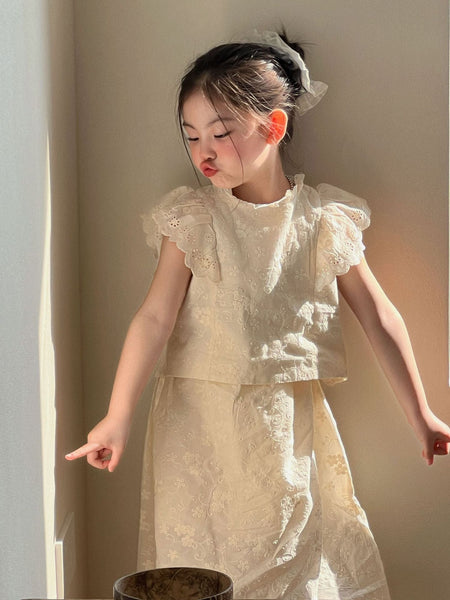 Girls Mori Style Flying Sleeve Skirt Set Summer – Summer Kids Fashion Nepal | Tudoholic