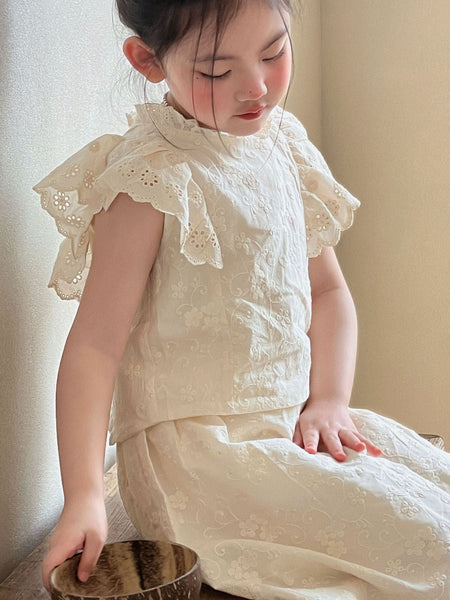 Girls Mori Style Flying Sleeve Skirt Set Summer – Summer Kids Fashion Nepal | Tudoholic
