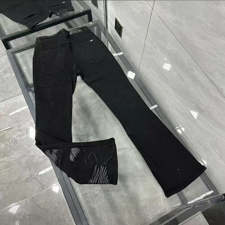 Men’s Paint Ripped Maple Leaf Street Jeans