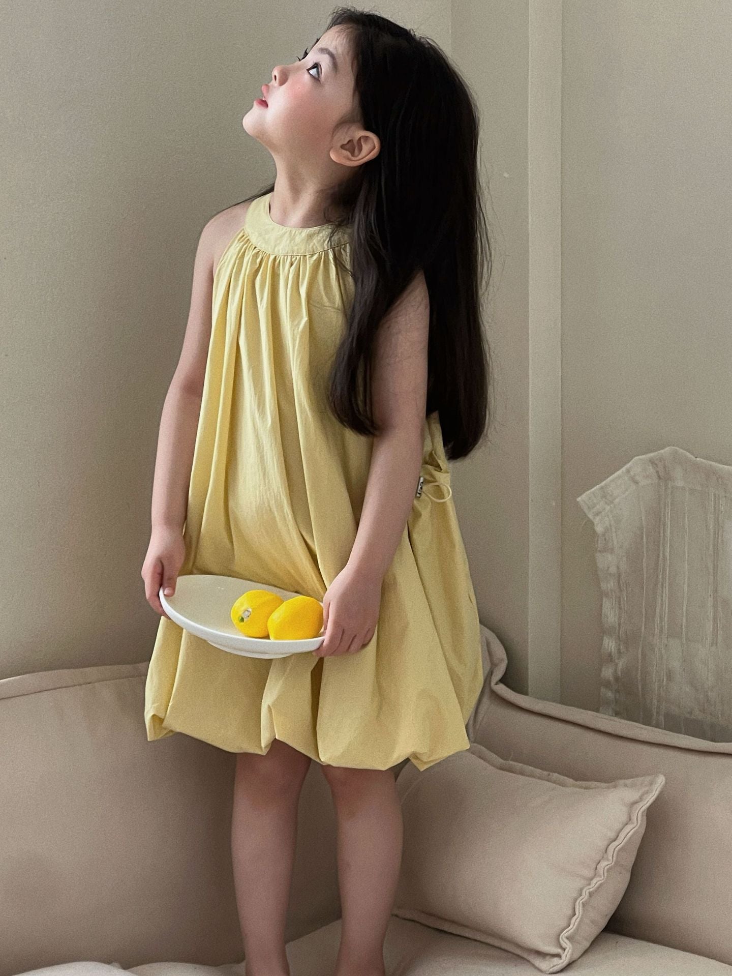 Girls Yellow Halter Vest Dress Flower Bud Skirt – Kids Fashion Nepal | Tudoholic