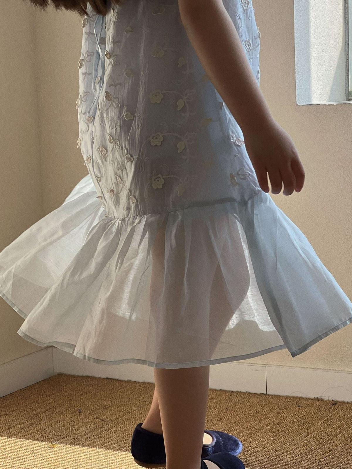 Girls White Jacquard Suspender Dress Summer 2026 – Summer Kids Fashion Nepal | Tudoholic