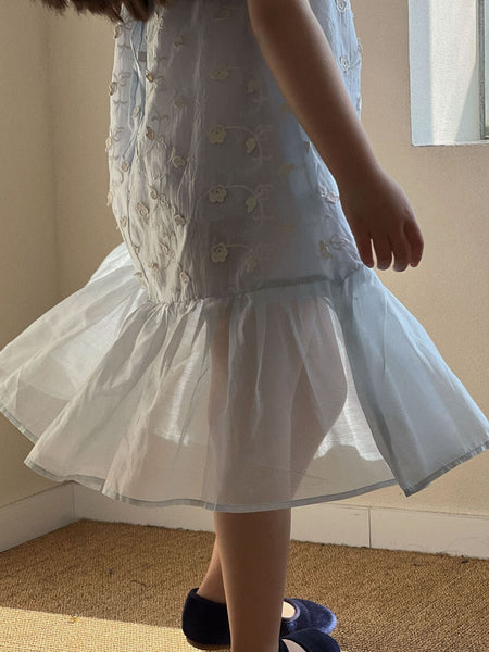 Girls White Jacquard Suspender Dress Summer 2026 – Summer Kids Fashion Nepal | Tudoholic