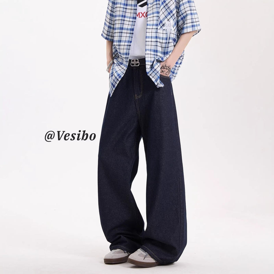 Men’s Cleanfit Wide-Leg Vintage Denim Jeans