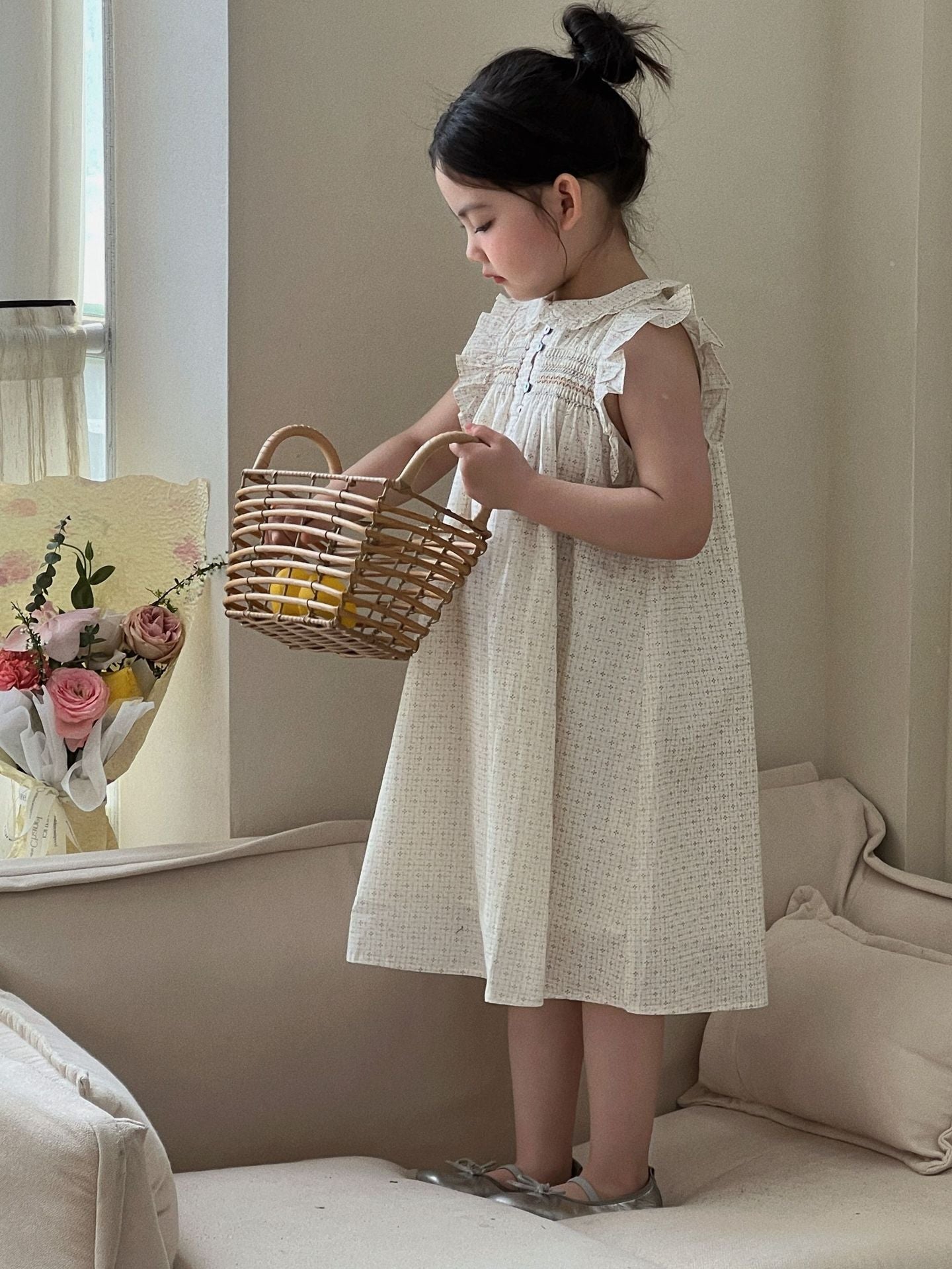 Girls Floral Flying Sleeve Cotton Dress Summer 2026 – Summer Kids Fashion Nepal | Tudoholic