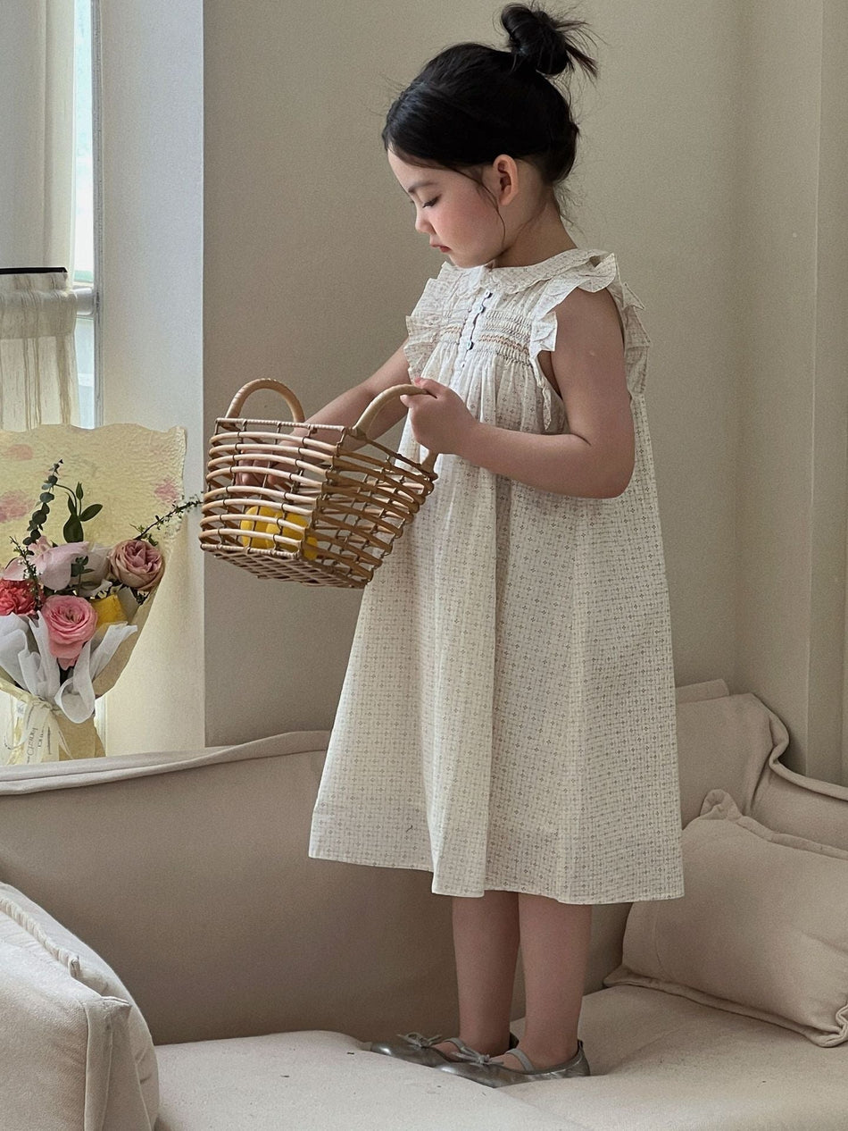 Girls Floral Flying Sleeve Cotton Dress Summer 2026 – Summer Kids Fashion Nepal | Tudoholic