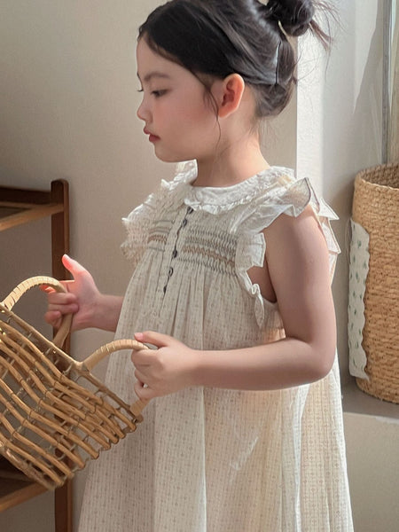 Girls Floral Flying Sleeve Cotton Dress Summer 2026 – Summer Kids Fashion Nepal | Tudoholic