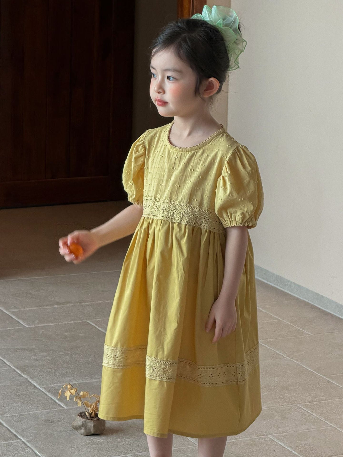 Girls Korean Lace Bubble Sleeve Princess Dress 2026 – Kids Fashion Nepal | Tudoholic