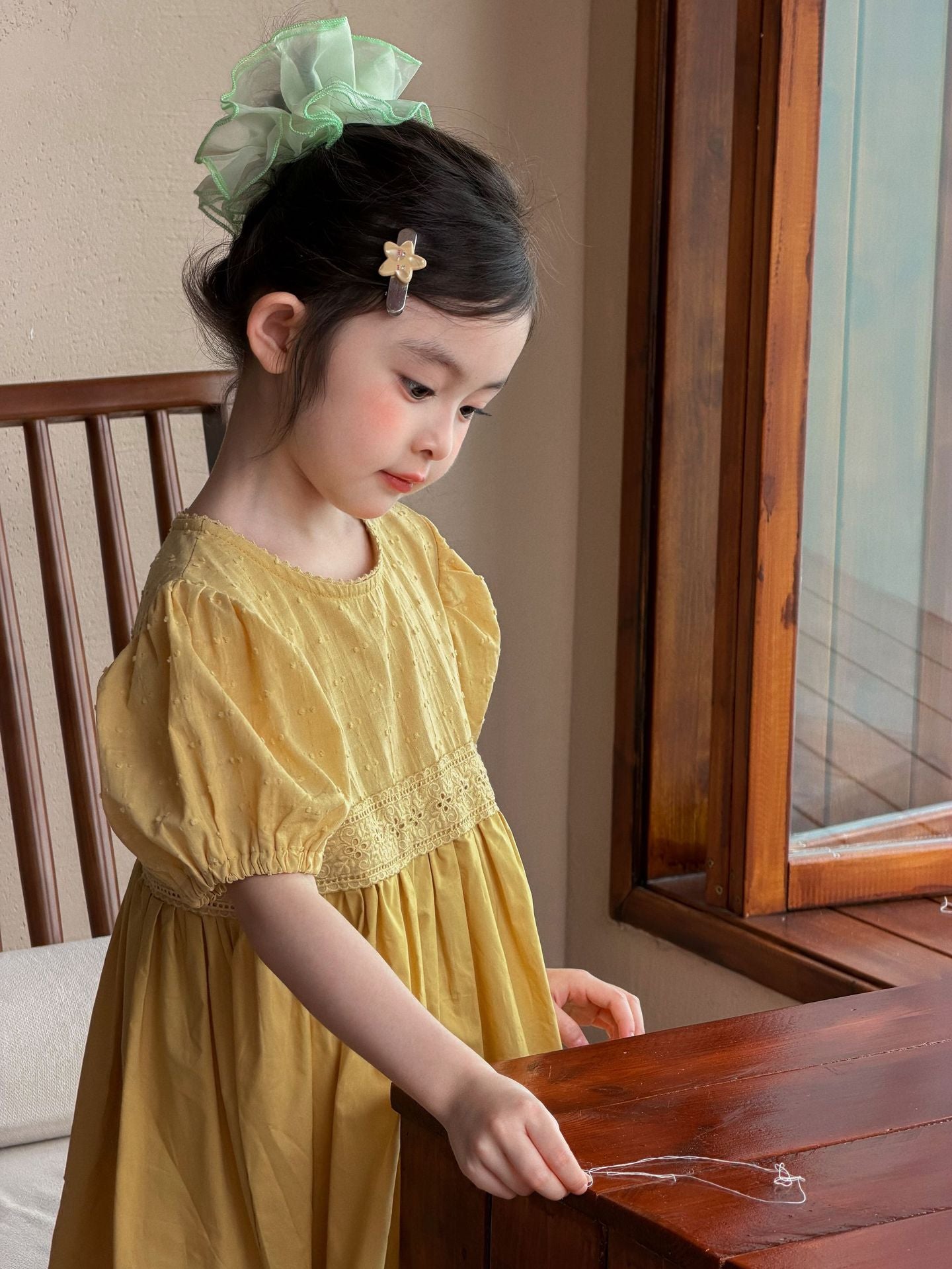 Girls Korean Lace Bubble Sleeve Princess Dress 2026 – Kids Fashion Nepal | Tudoholic