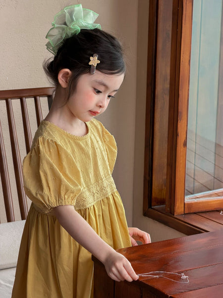 Girls Korean Lace Bubble Sleeve Princess Dress 2026 – Kids Fashion Nepal | Tudoholic