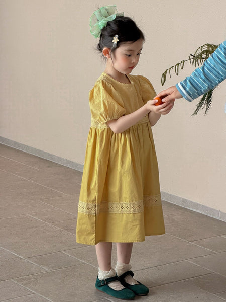 Girls Korean Lace Bubble Sleeve Princess Dress 2026 – Kids Fashion Nepal | Tudoholic
