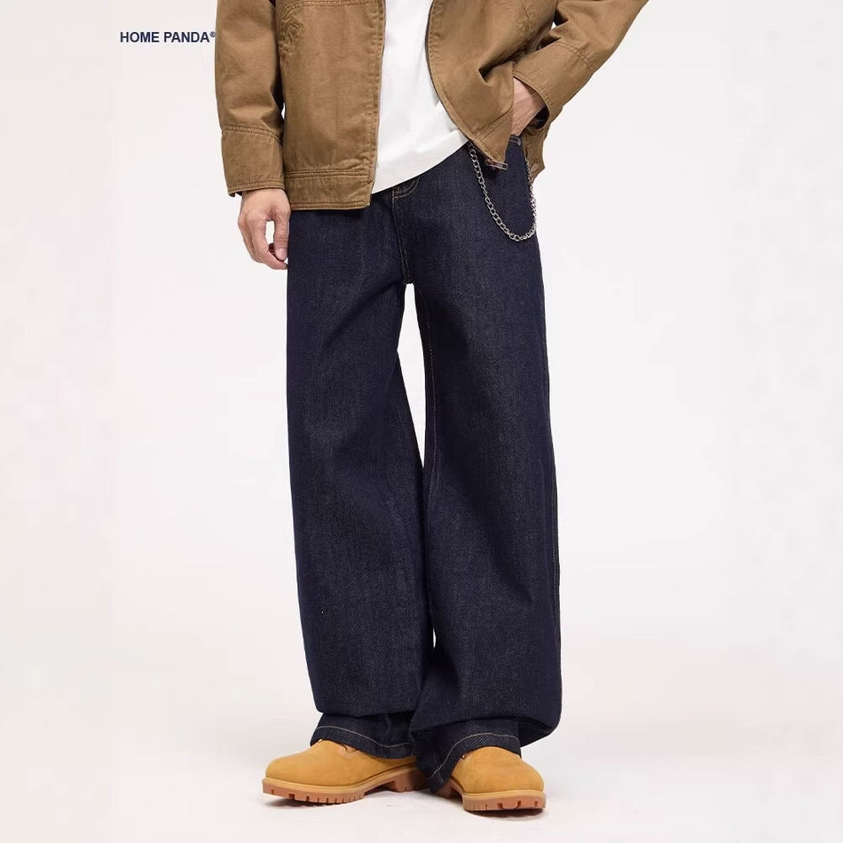 Men’s Basic Wide-Leg Primary Color Jeans