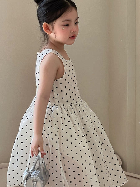 Girls Polka Dot Square Collar Princess Dress 2026 – Kids Fashion Nepal | Tudoholic