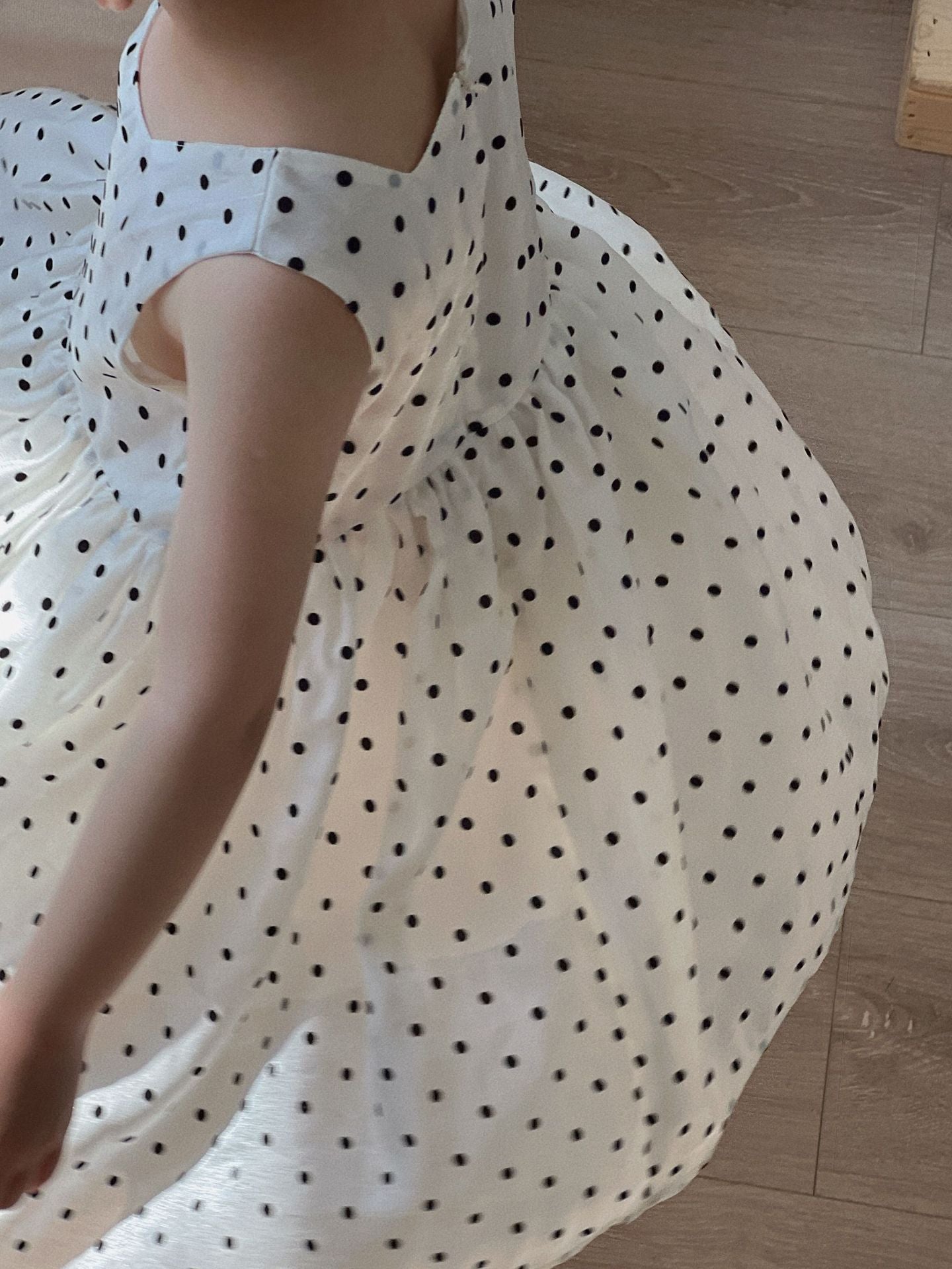 Girls Polka Dot Square Collar Princess Dress 2026 – Kids Fashion Nepal | Tudoholic