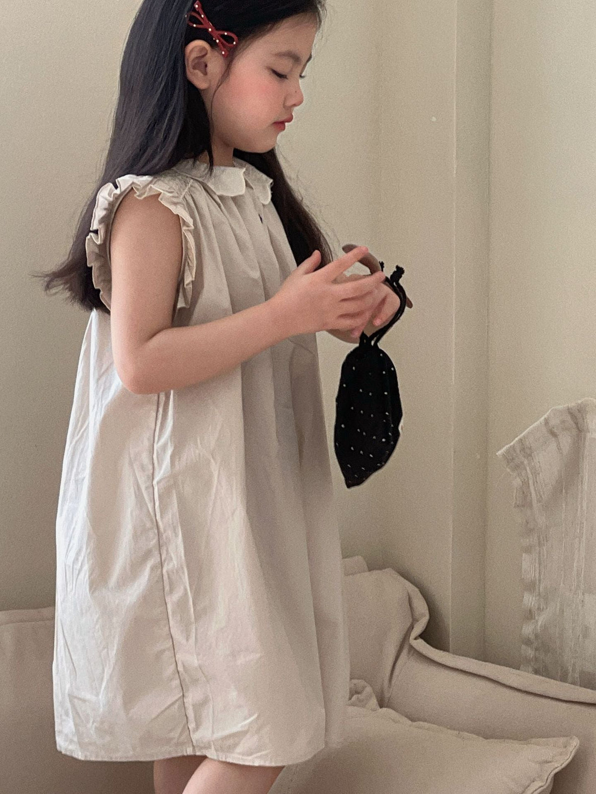 Girls Cotton Lapel Dress Flying Sleeve Summer 2026 – Summer Kids Fashion Nepal | Tudoholic