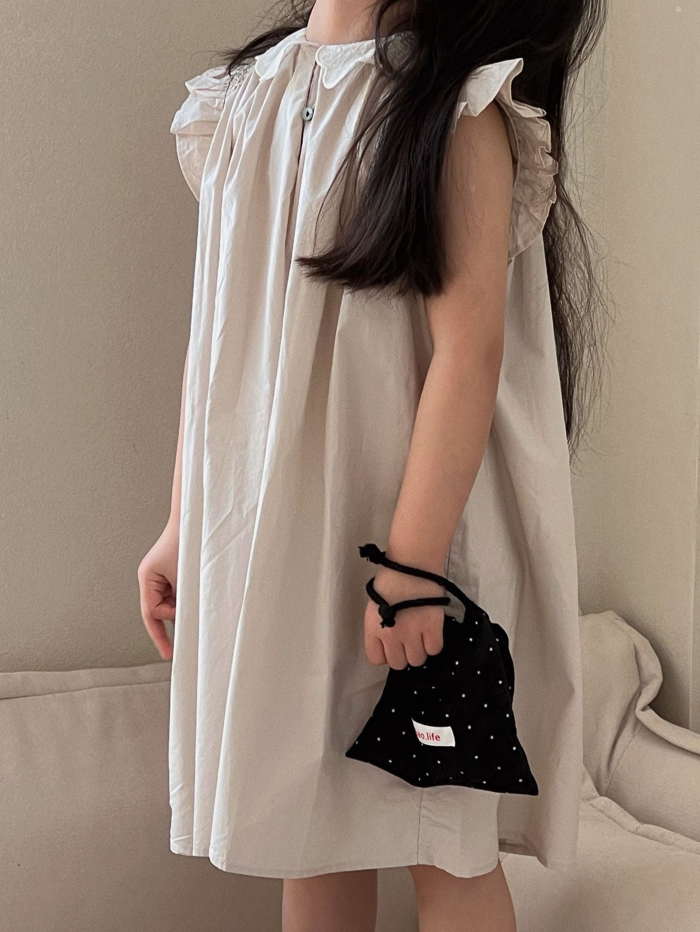 Girls Cotton Lapel Dress Flying Sleeve Summer 2026 – Summer Kids Fashion Nepal | Tudoholic