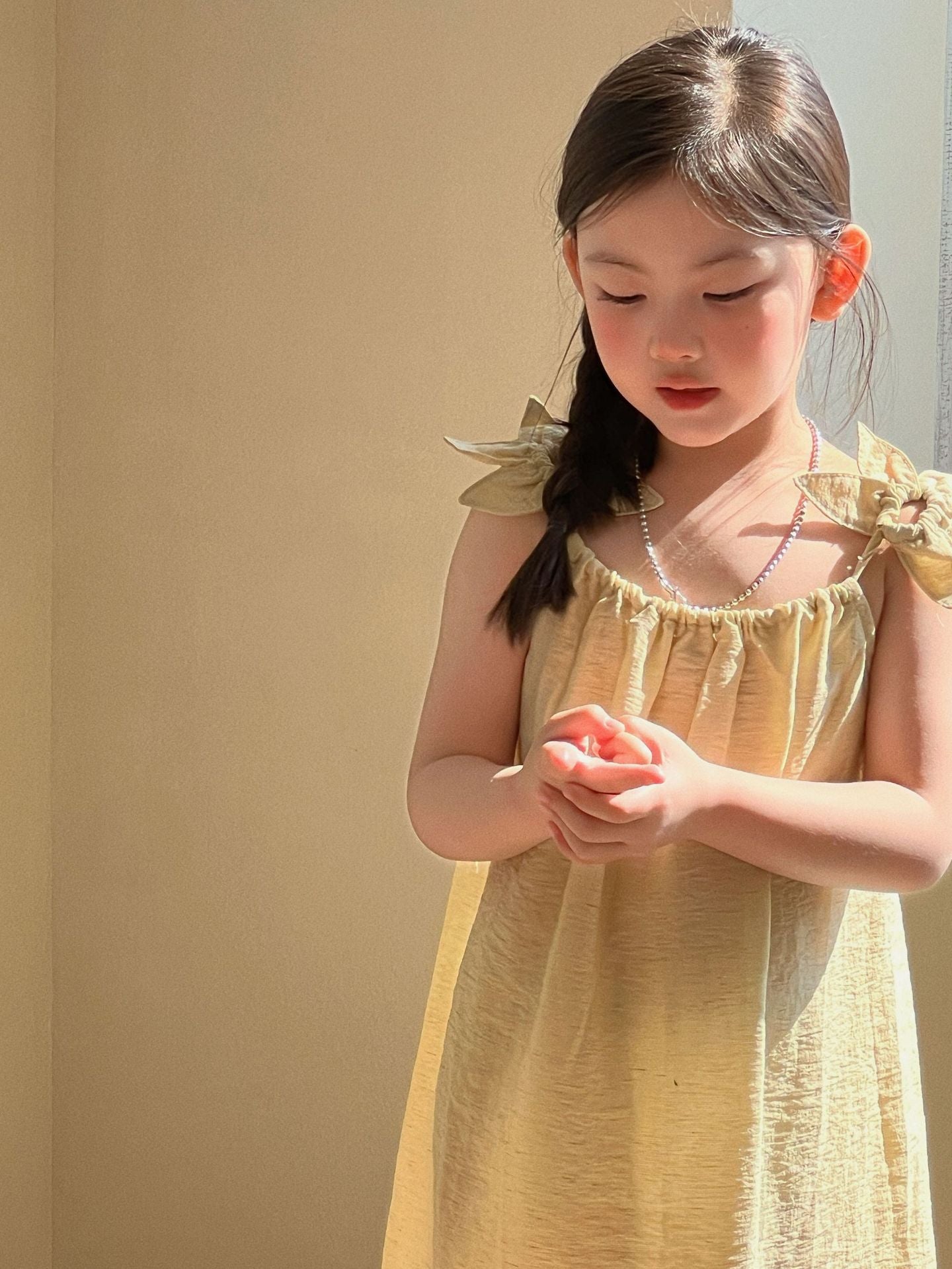 Girls Yellow Beach Suspender Dress Summer 2026 – Summer Kids Fashion Nepal | Tudoholic